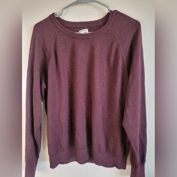Frank&Oak Womens 100% Merino Wool Maroon Sweater - Picture 1 of 3